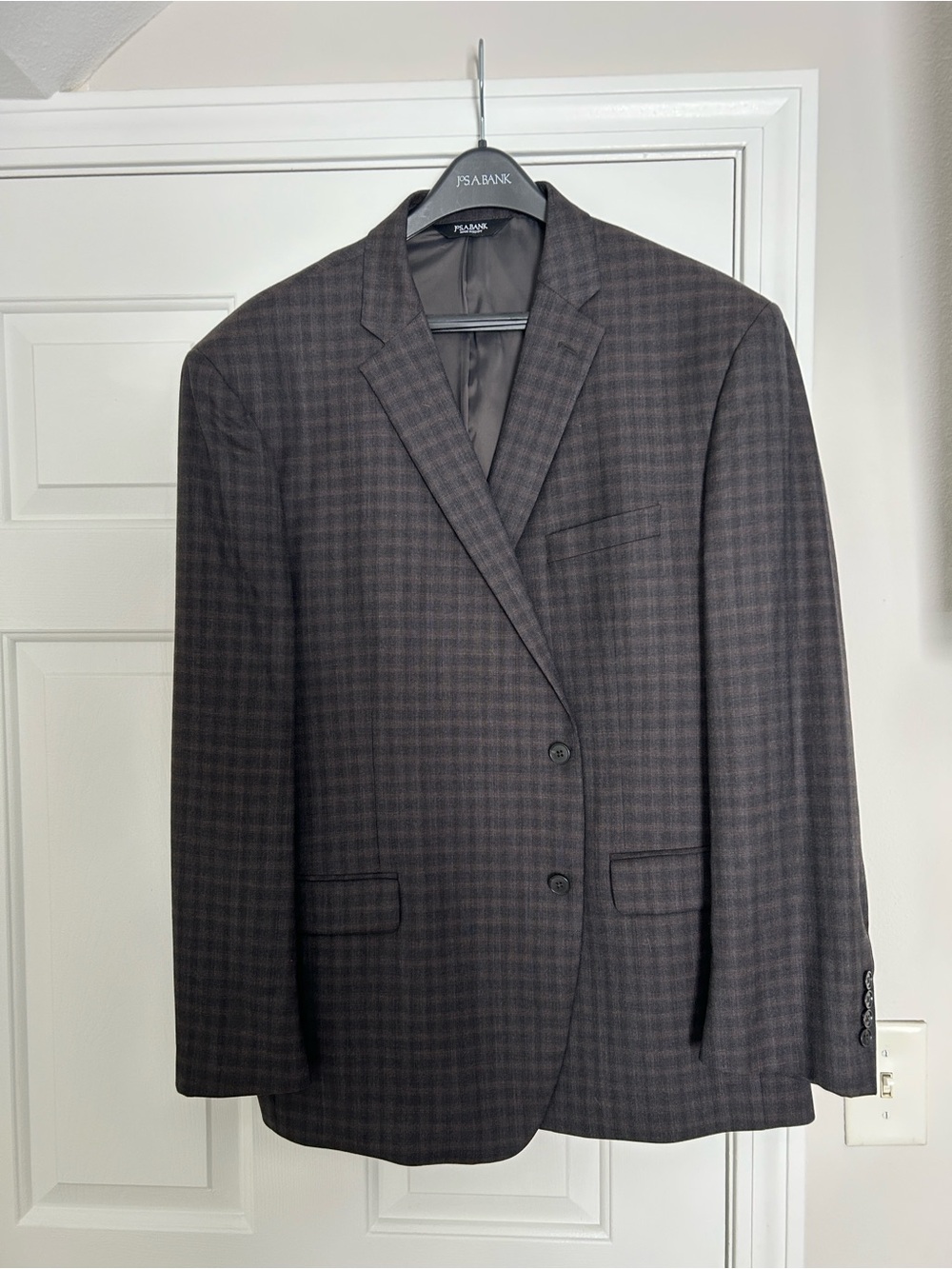 Jos. A. Bank Men's Gray Blue Brown Plaid Sport Coat